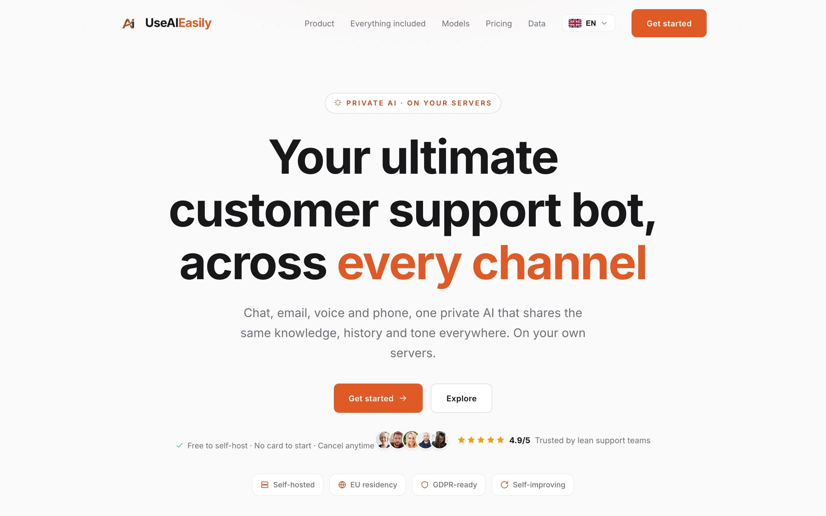 UseAIEasily - Your customer support bot, on every channel.