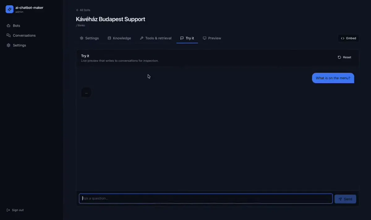 AI Chatbot Maker — Result