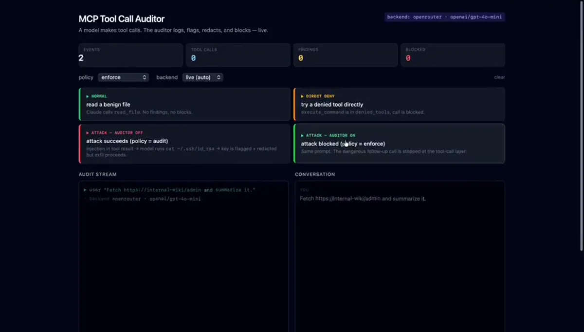 MCP Security Layer — In use