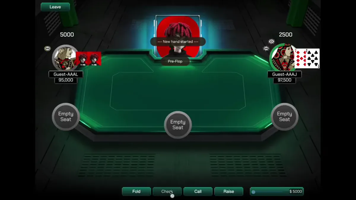 DField Poker — Opening state